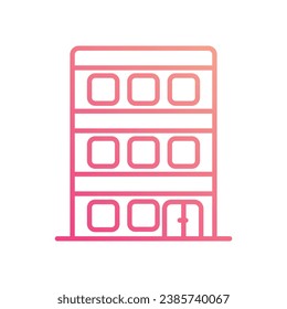Icono de Office Building aislar ilustración de material vectorial de fondo blanco