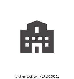 Office Building Icon Isolated On Black And White Vector Graphic