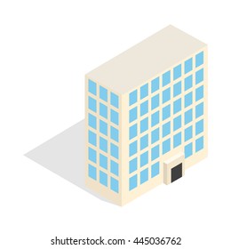 Office building icon in isometric 3d style isolated on white background. Construction symbol