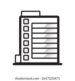 Office building icon in minimal line style