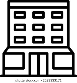 Office Building Icon. Modern city building exterior icon