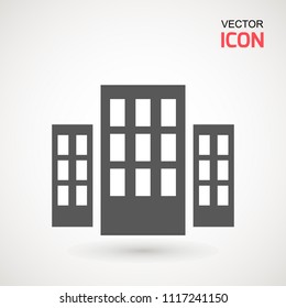 Office building icon, museum, school, hospital, hotel icon. Vector illustration. Page symbol for your web site design logo, app, UI
