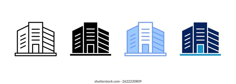 Coleção de Vários Estilos de Conjunto de Ícones de Prédio do Office