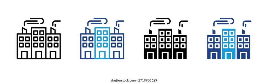 Office Building icon set multiple style collection