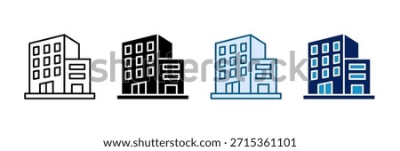 Office Building Icon Set Multiple Style Collection