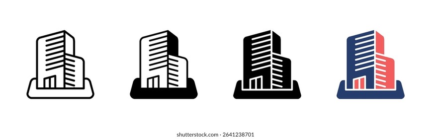 Office Building icon sheet multiple style collection