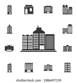 Office building icon. Simple element illustration. Office building symbol design  from Buildings collection set. Can be used for web and mobile on white background