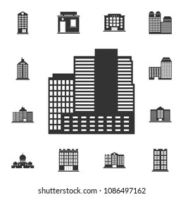 Office building icon. Simple element illustration. Office building symbol design  from Buildings collection set. Can be used for web and mobile on white background