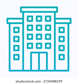 Ícone do Prédio do Office. Logotipo Simples Do Escritório, Ícone De Estilo De Linha De Gradiente.