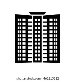 Office building icon in simple style on a white background