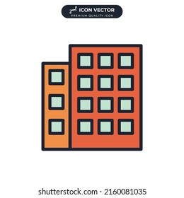 office building icon symbol template for graphic and web design collection logo vector illustration