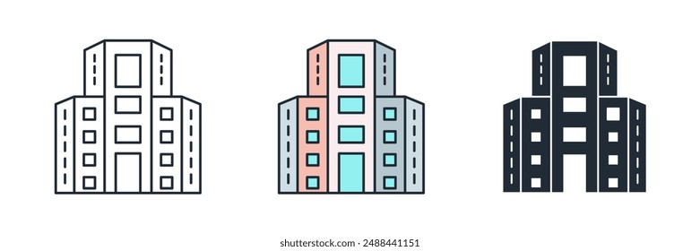 Office Building Icon symbol vector illustration isolated on white background