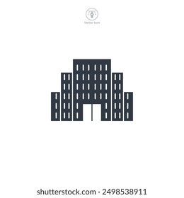 Office building icon symbol vector illustration isolated on white background