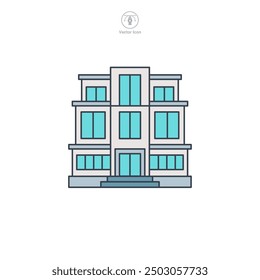 Office building icon symbol vector illustration isolated on white background