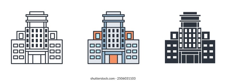 Office Building icon symbol vector illustration isolated on white background