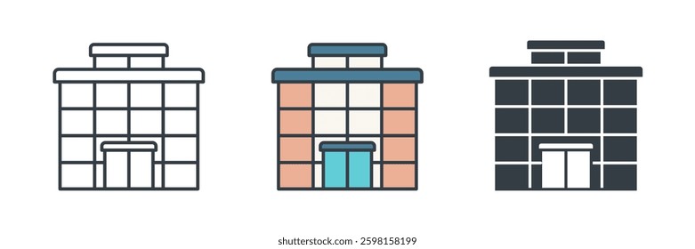 Office Building icon symbol vector illustration isolated on white background