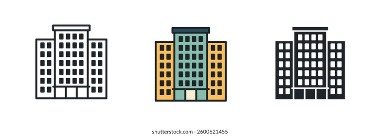 Office Building icon symbol vector illustration isolated on white background