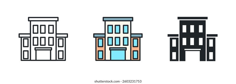 Office Building icon symbol vector illustration isolated on white background