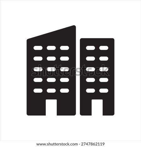 Office building icon. Icon symbol for workplace, building, office, company, headquarters, corporate. Flat glyph icon vector illustration