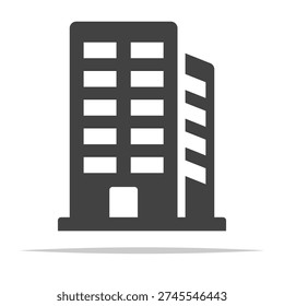 Office building icon transparent vector isolated illustration