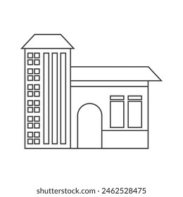 office building icon vector flat illustration