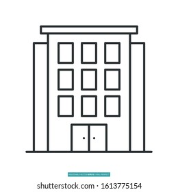 office building icon vector illustration logo template for many purpose. Isolated on white background.