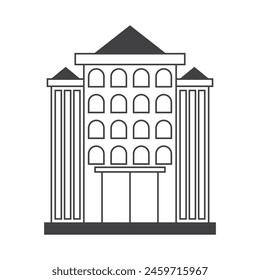 icono de edificio de oficinas Ilustración vectorial fondo blanco