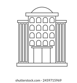 office building icon vector illustration white background