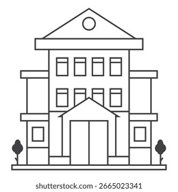 Ilustración vectorial de icono de edificio de oficinas