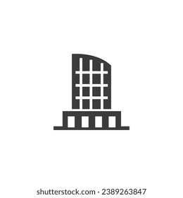 Bürogebäudesymbol Vektor isoliert Schwarz-Weiß-Design-Grafik