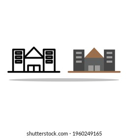 office building icon for work, building vector, great for residential and advertising applications