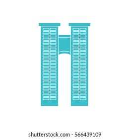 Office building isolated. city architecture sign. Business structure is on white background. construction icon