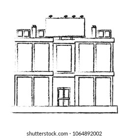 Office building isolated sketch