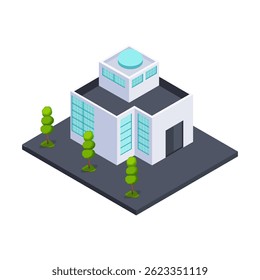 Office Building Isomteric for Architectural Visualization.