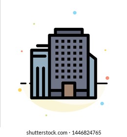 Office, Building, Job Abstract Flat Color Icon Template
