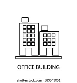 office building line icon