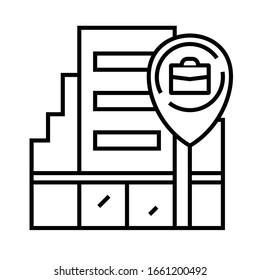 Office building line icon, concept sign, outline vector illustration, linear symbol.