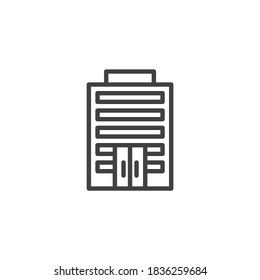Office building line icon. linear style sign for mobile concept and web design. Multi-storey office building outline vector icon. Symbol, logo illustration. Vector graphics