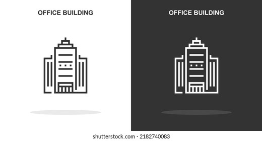 office building line icon. Simple outline style.office building linear sign. Vector illustration isolated on white background. Editable stroke EPS 10