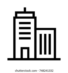 Office building line vector. A group of apartment units icon. Residential flat real estate property linear icon. Pixel perfect EPS file.
