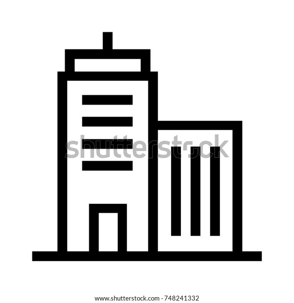 Office Building Line Vector Group Apartment Stock Vector (Royalty Free ...