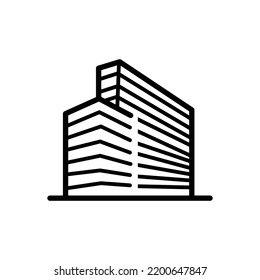 Office building linear icon. Apartment house. Thin line illustration. Business center.