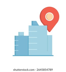 ícone prédio do office e rastreamento de local