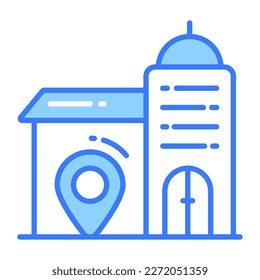 Office building location vector in modern style, easy to use icon