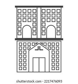 office building multi storey icon vector illustration
