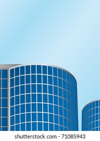 Office building on the skyline. Vector illustration
