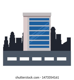 Office building on the street at cityscape ,vector illustration graphic design.