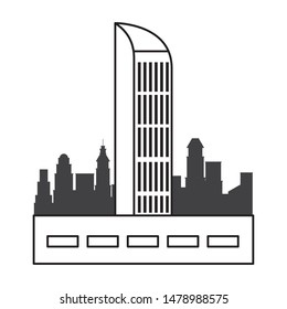 Office building on the street at cityscape ,vector illustration graphic design.