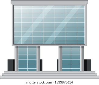Construcción de Office en ilustración de fondo blanco