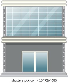 Construcción de Office en ilustración de fondo blanco